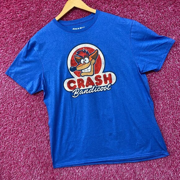 Crash Bandicoot Blue Graphic Retro Game T-Shirt XL - Picture 3 of 4